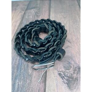 IRO Black Leather Belt 44"